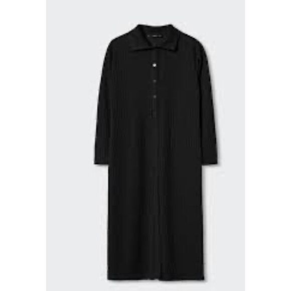 Mango MNG ribbed long black cardigan - Picture 1 of 8
